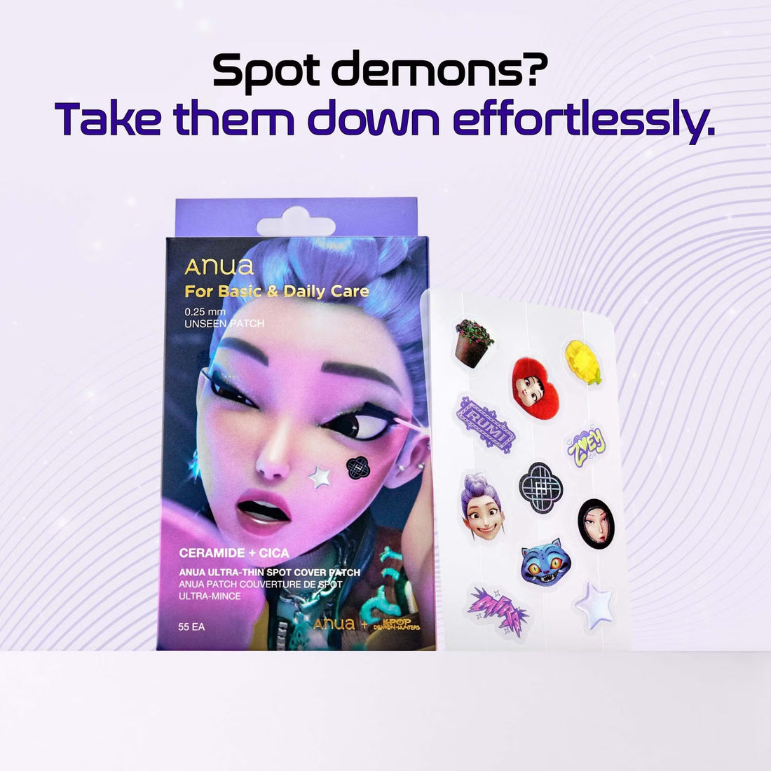 ANUA   
KPop Demon Hunters Ultra-Thin Spot Cover Patch 55EA 💓