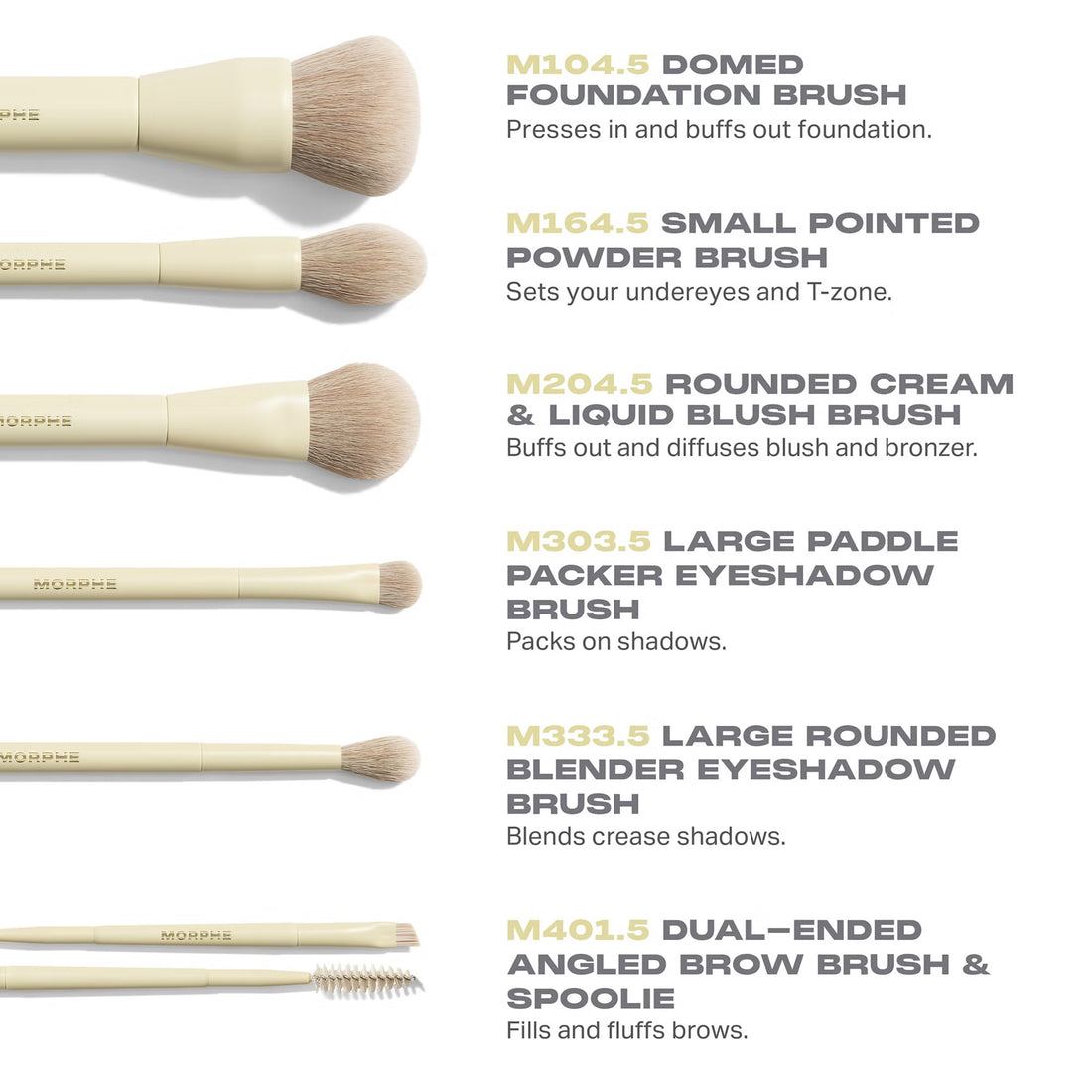 MORPHE    
Buttery Blends 6- Piece Travel Brush Set 💛