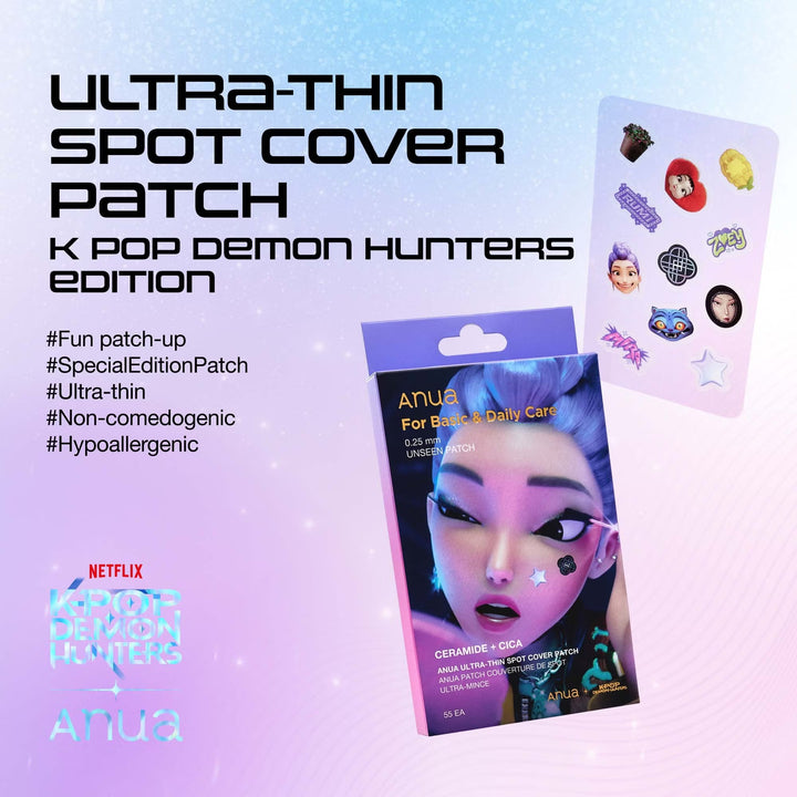 ANUA   
KPop Demon Hunters Ultra-Thin Spot Cover Patch 55EA 💓