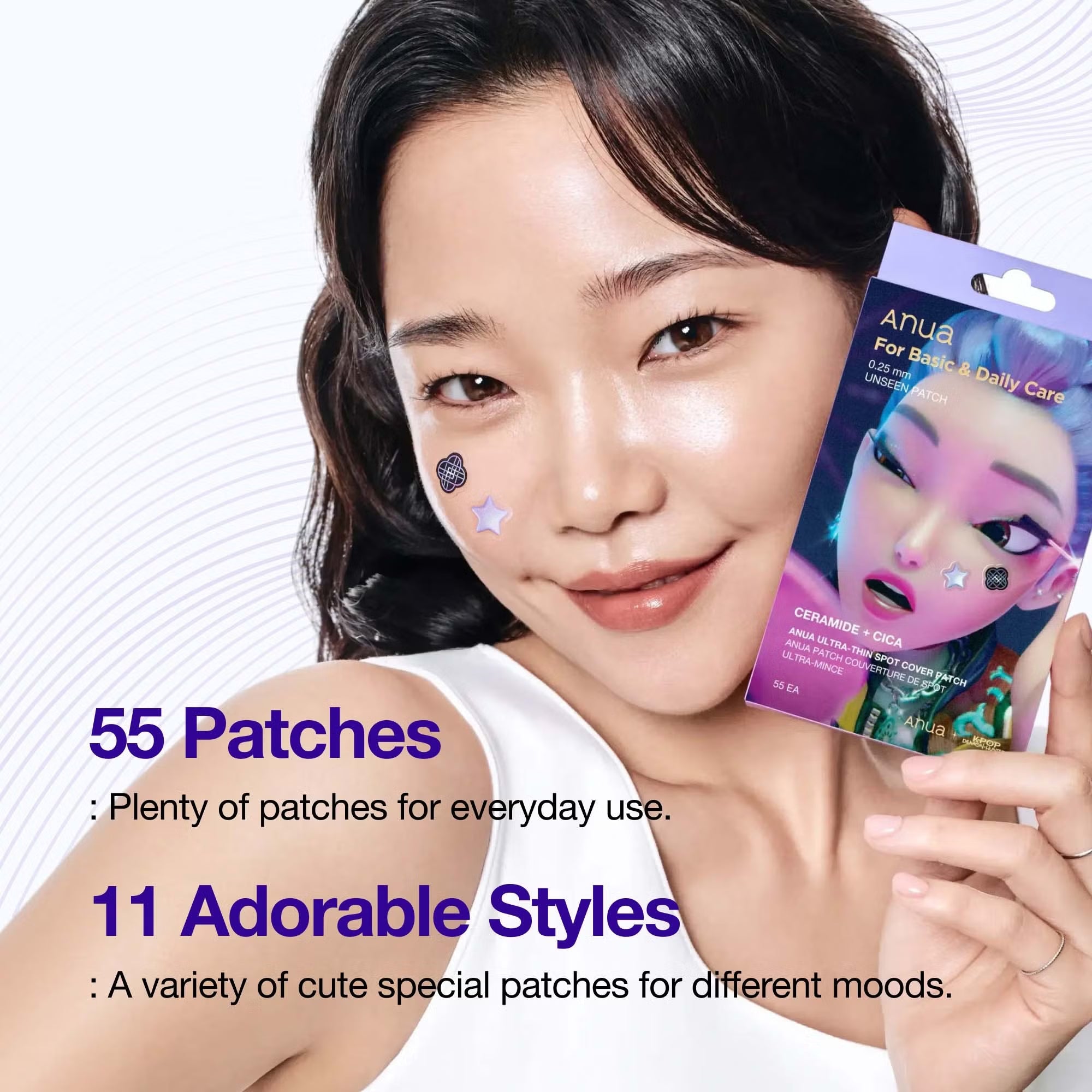 ANUA   
KPop Demon Hunters Ultra-Thin Spot Cover Patch 55EA 💓