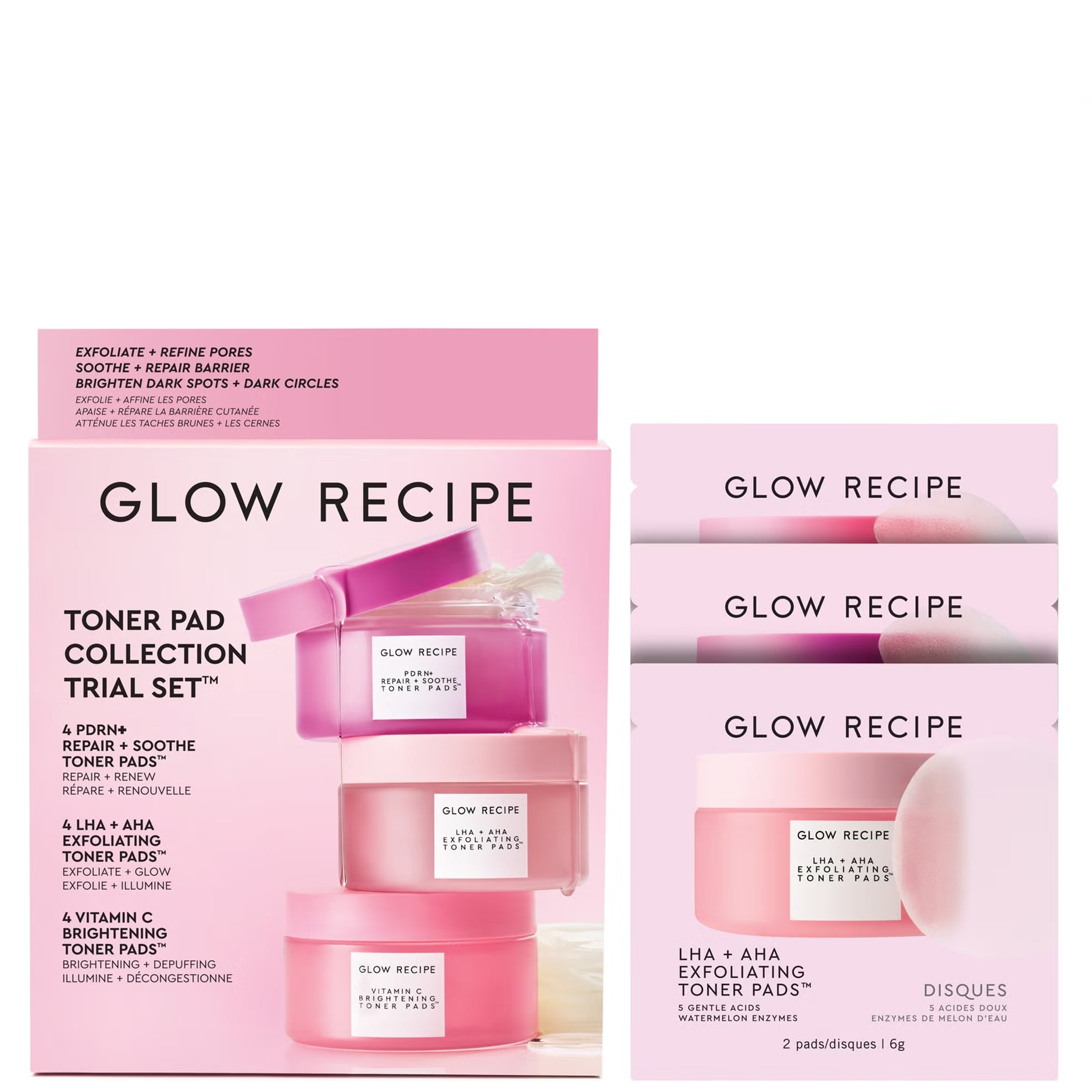 GLOW RECIPE   
Glow Recipe Toner Pad Kit 🤍
