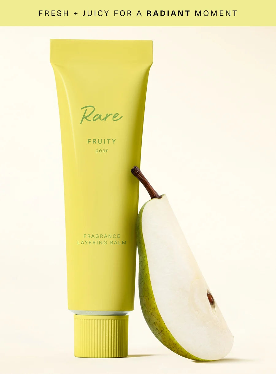 Rare beauty   
Fragrance Layering Balm – Fruity Pear 💛