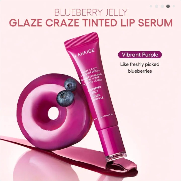 Laneige Blueberry Jelly - Vibrant Purple Glaze Craze Tinted Polypeptide Lip Serum Treatment ♥️