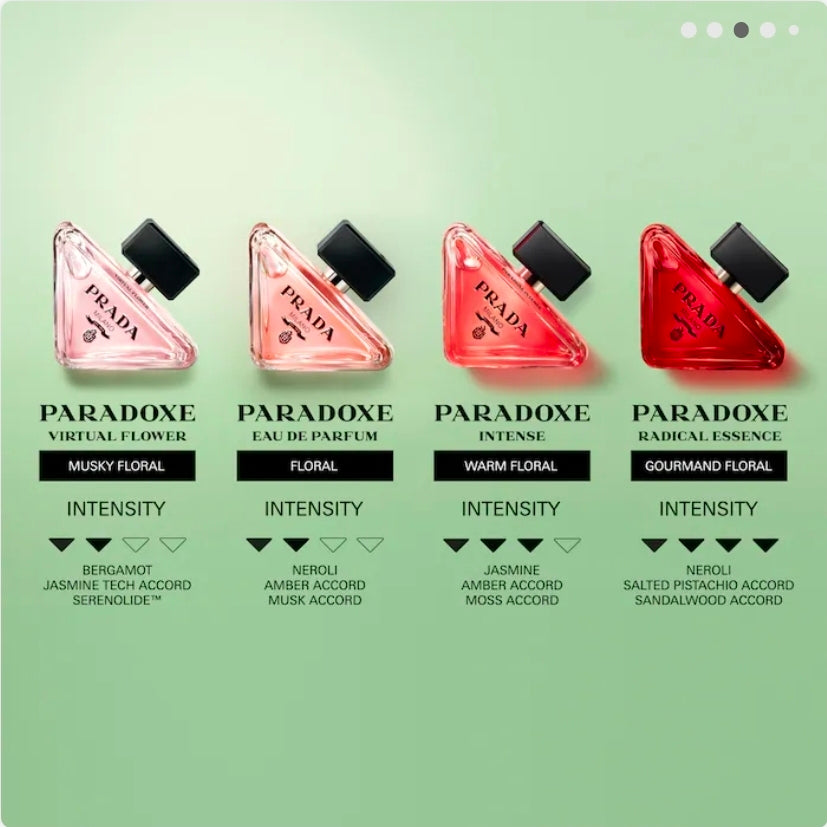 Prada       
Paradoxe Radical Essence Parfum with Sandalwood & Salted Pistachio     
🌸🌸