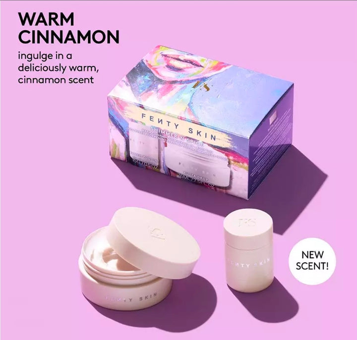 Fenty Skin
Shimmer N Spice Warm Cinnamon Shimmering Lip + Body Duo Set ♥️