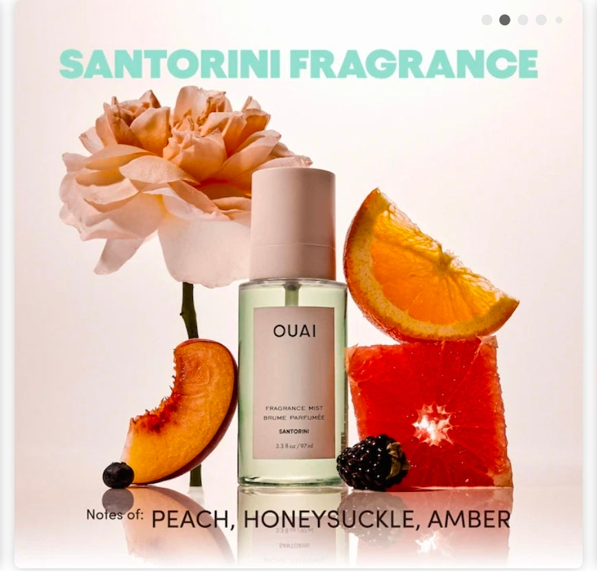 OUAI
Mini St. Barts, Ibiza, Santorini & Melrose Hair & Body Mist Set 🩷