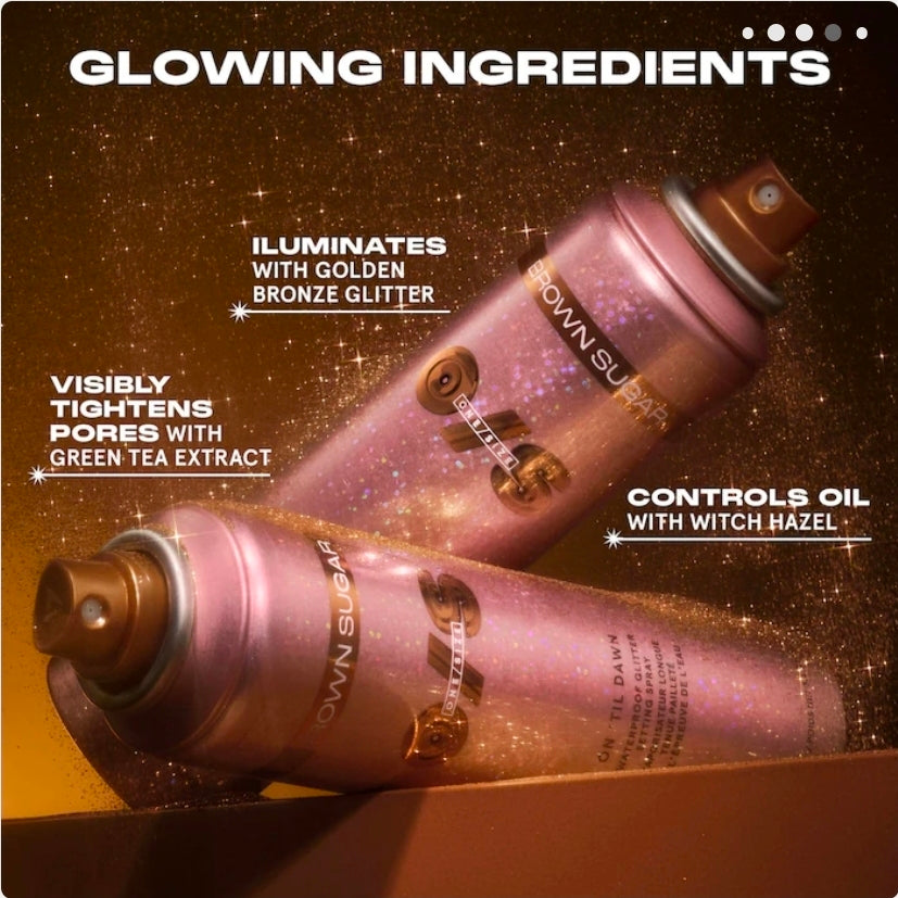 ONE/SIZE
On 'Til Dawn Waterproof Glitter Setting Spray - Brown Sugar 🤎