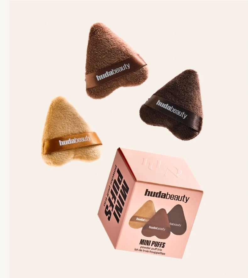 HUDA BEAUTY MINI PUFFS POWDER PUFF TRIO 🤎