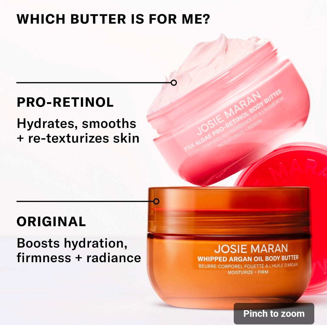 JOSIE MARAN        
Pink Algae Pro-Retinol Body Butter for Anti-Aging and KP refill 💗