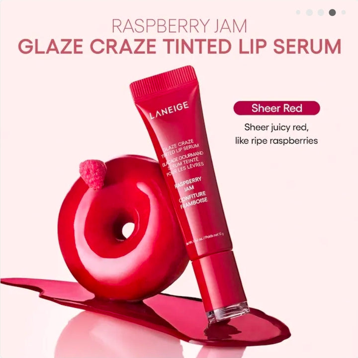 Laneige Raspberry Jam - Sheer Red Glaze Craze Tinted Polypeptide Lip Serum Treatment ♥️