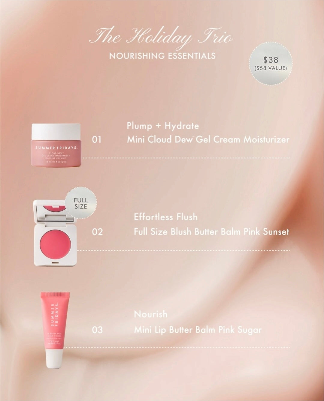 Summer Fridays
The Dewy Pink Set ♥️