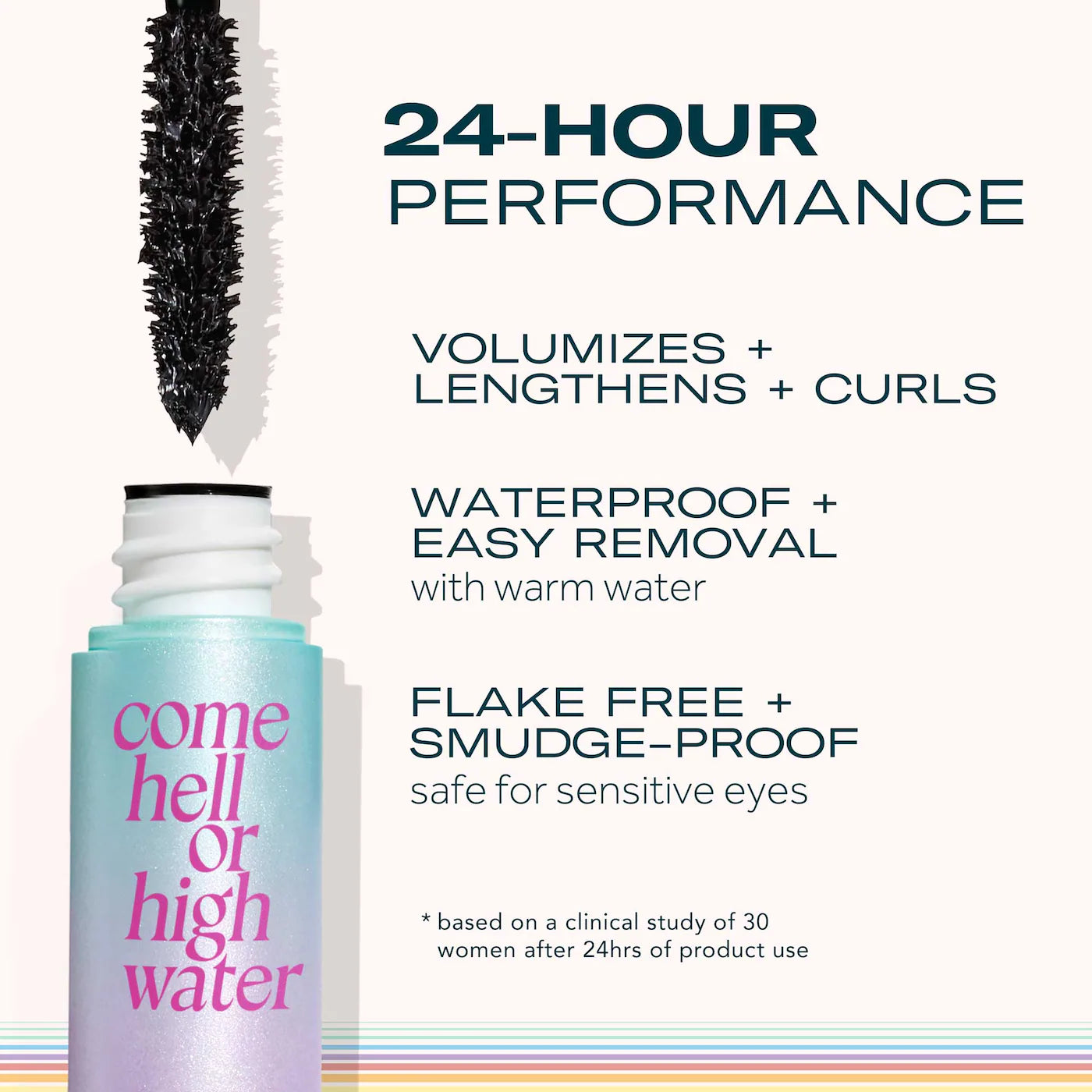 caliray    
Come Hell or High Water 24-hour Volumizing & Lengthening Tubing Mascara 🩷