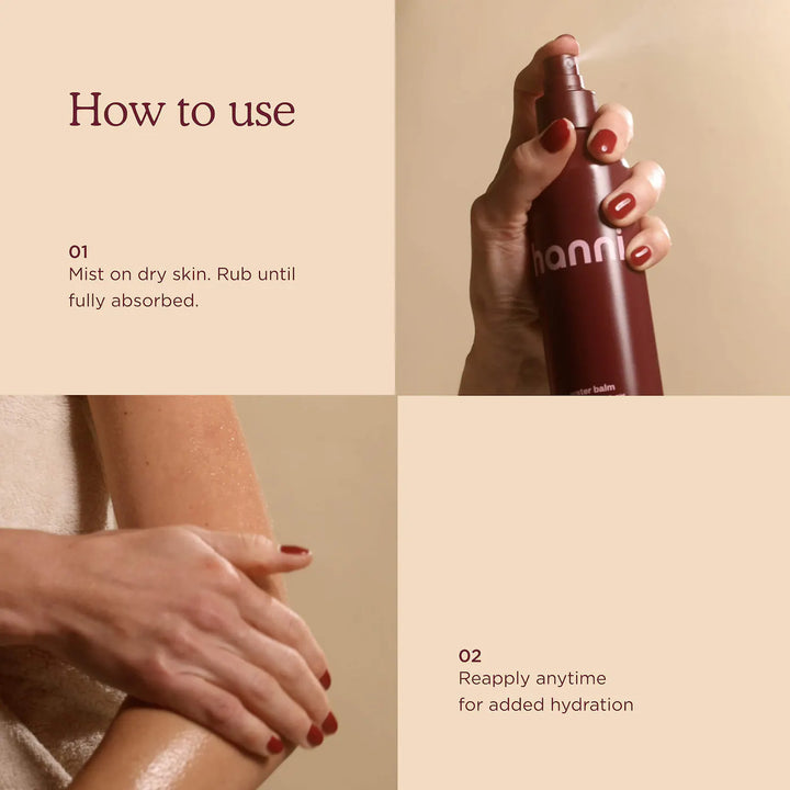 Hanni     
Water Balm Instant Hydration Body Moisturizer Mist 🤎