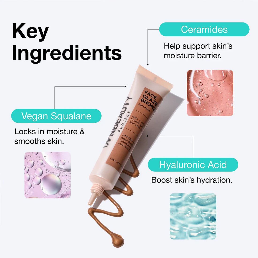 INNBEAUTY PROJECT
Bronze Face Glaze Gel Cream with Squalane, Ceramides & Hyaluronic Acid 🤎