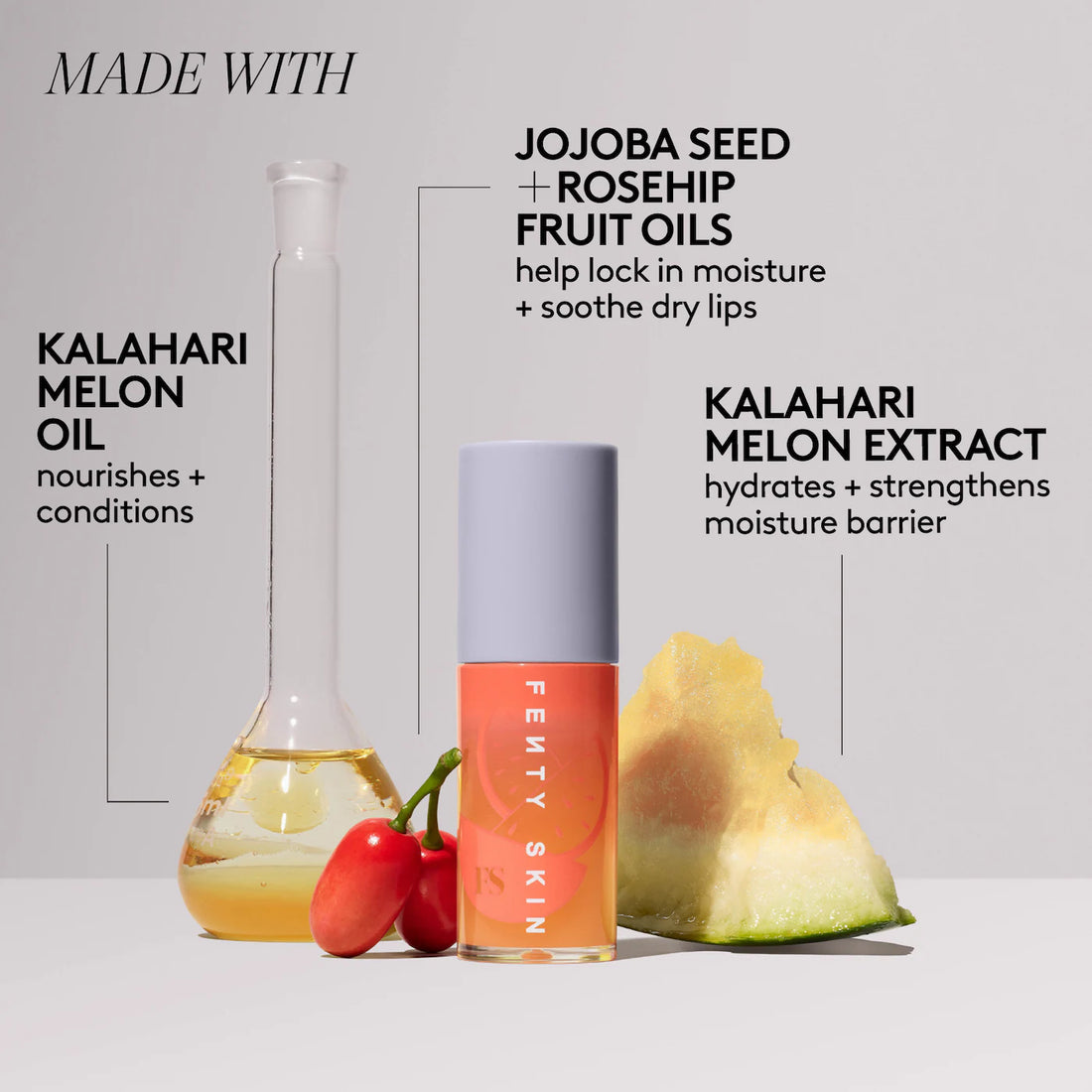 Fenty Beauty     
Fenty Treatz Hydrating + Strengthening Lip Oil 🧡