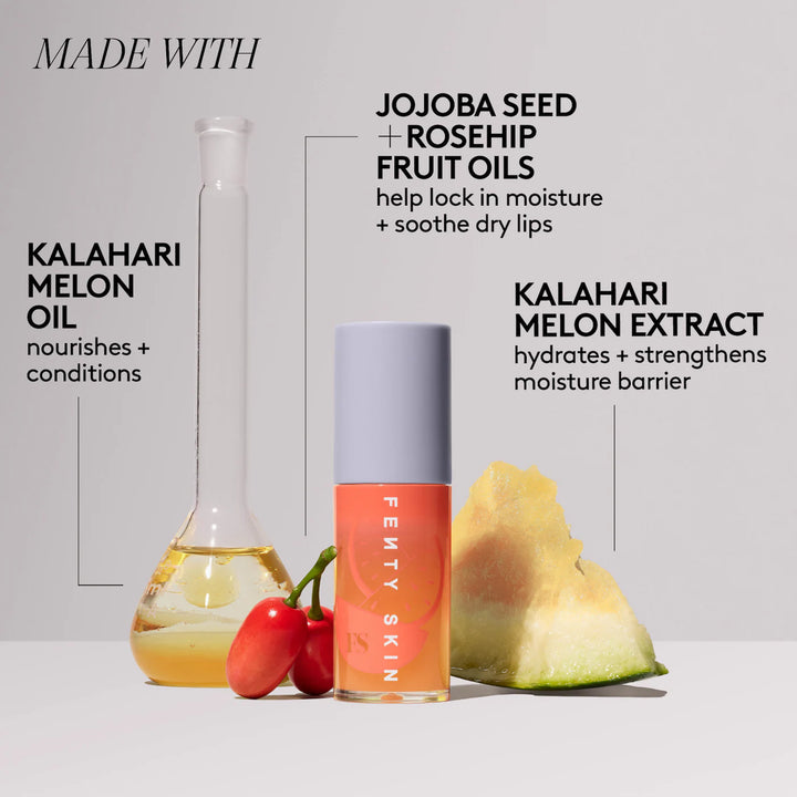 Fenty Beauty     
Fenty Treatz Hydrating + Strengthening Lip Oil 🧡