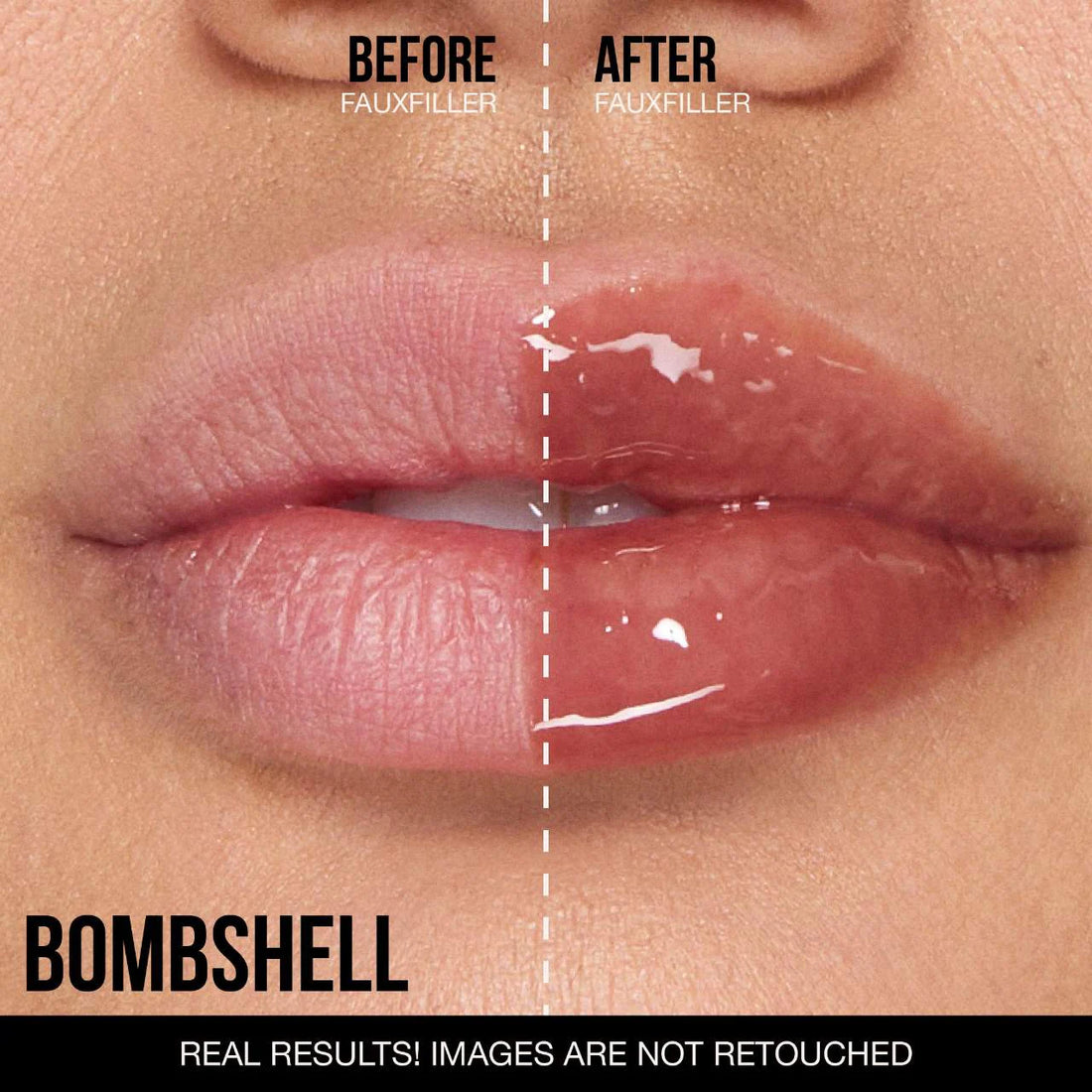 HUDA BEAUTY       
Faux Filler Shiny Non-Sticky Lip Gloss - Bombshell 🤎