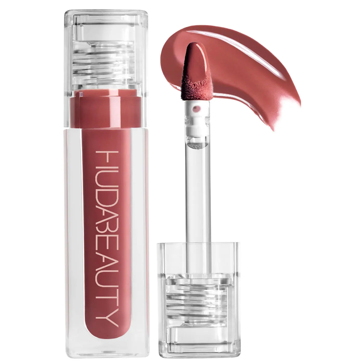 HUDA BEAUTY       
Faux Filler Shiny Non-Sticky Lip Gloss - Bombshell 🤎