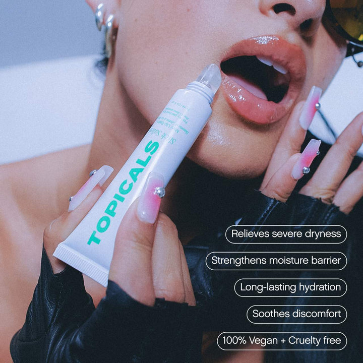 Topicals  
Slick Salve Glossy Lip Balm for Soothing + Hydration 💚✔️