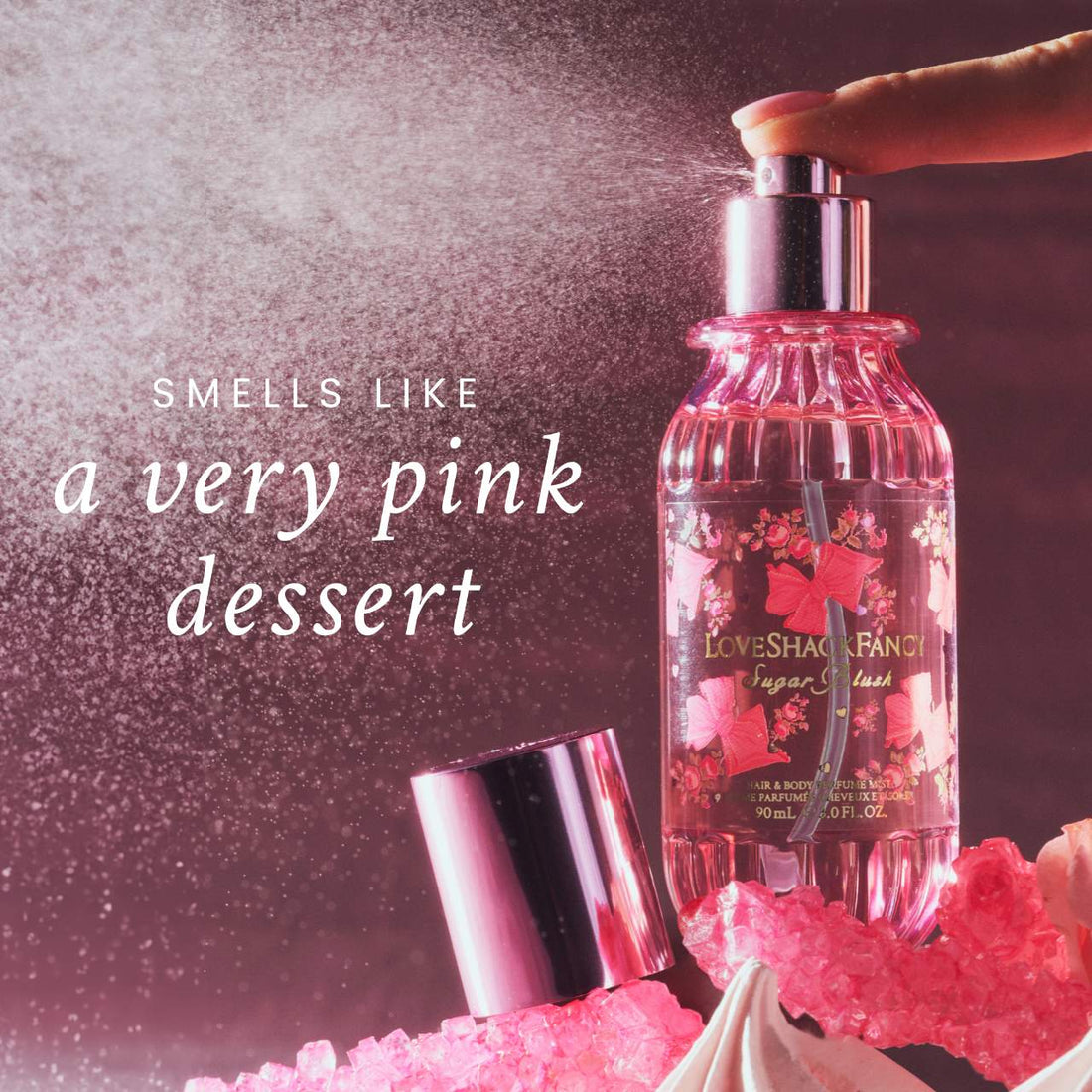 LoveShackFancy       
Sugar Blush Hair & Body Perfume Mist with Vanilla & Passion Fruit     
🌸🌸