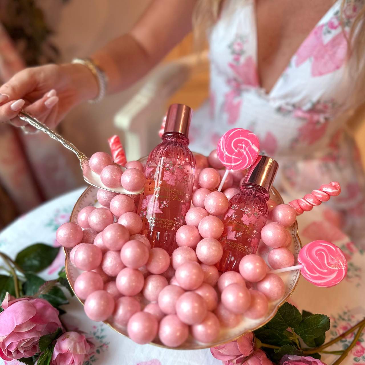 LoveShackFancy       
Sugar Blush Hair & Body Perfume Mist with Vanilla & Passion Fruit     
🌸🌸