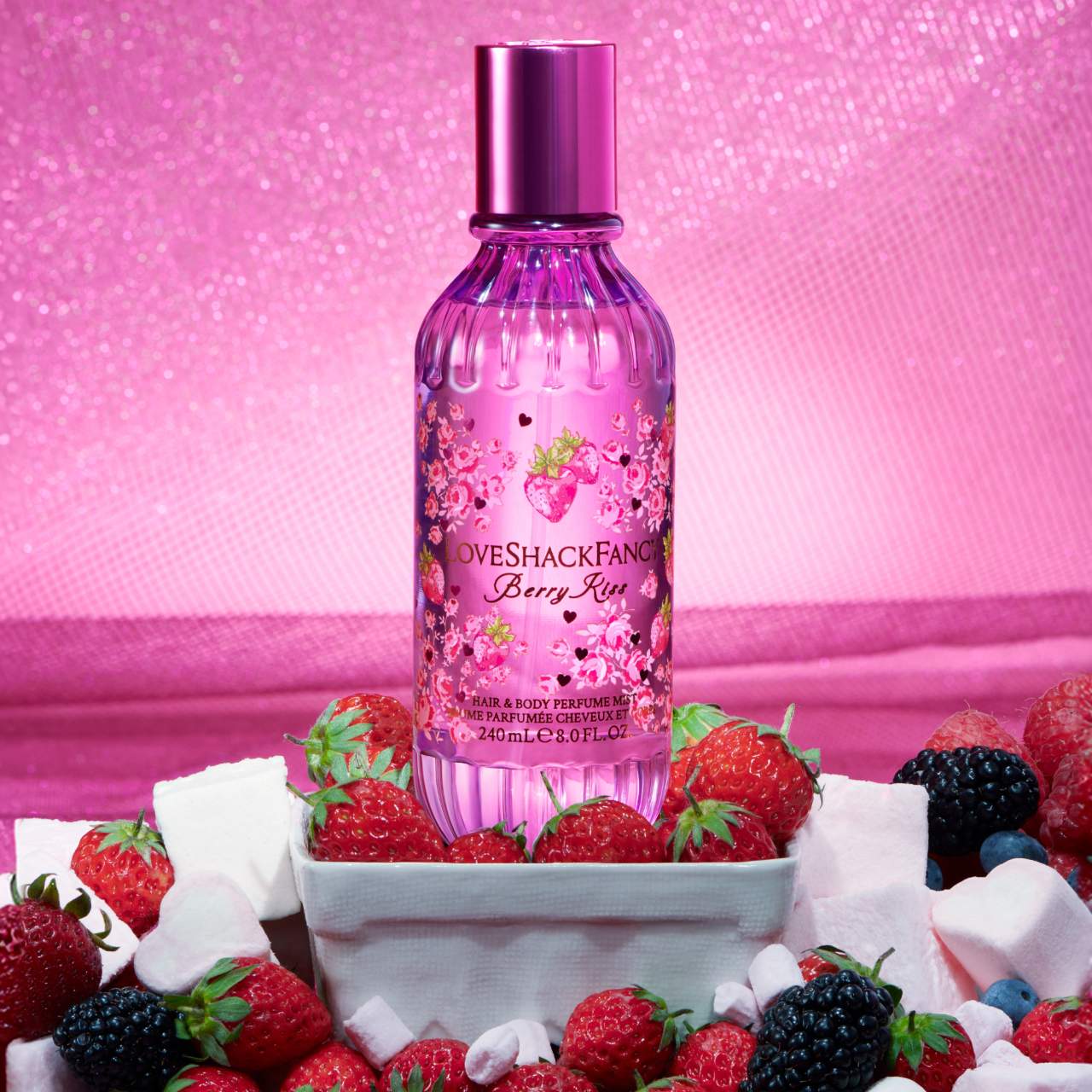 LoveShackFancy       
Berry Kiss Hair & Body Perfume Mist with Marshmallow