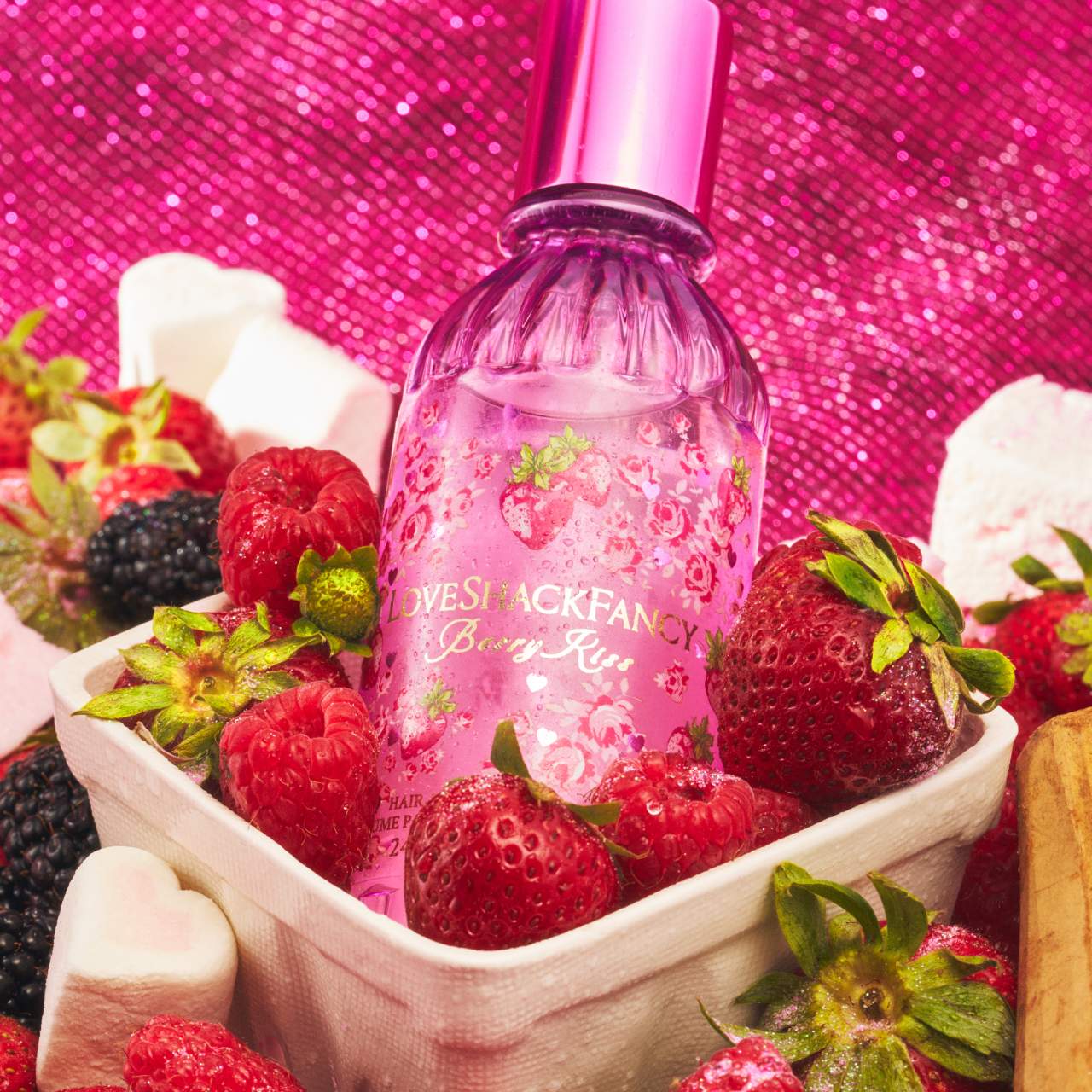 LoveShackFancy       
Berry Kiss Hair & Body Perfume Mist with Marshmallow