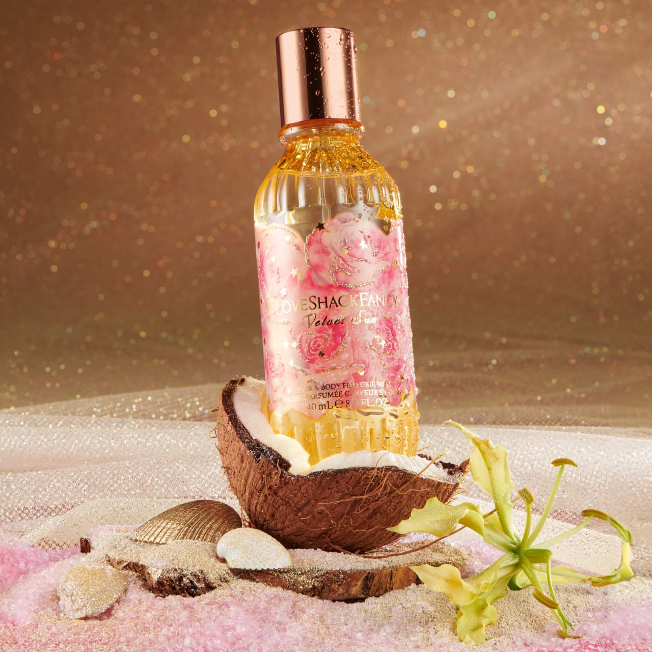 LoveShackFancy       
Velvet Sun Hair & Body Perfume Mist with Coconut Water     
💛💛