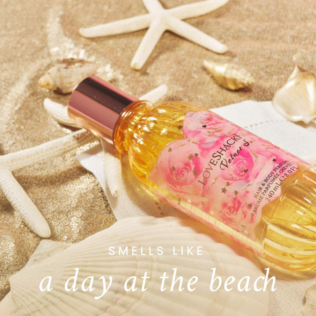 LoveShackFancy       
Velvet Sun Hair & Body Perfume Mist with Coconut Water     
💛💛