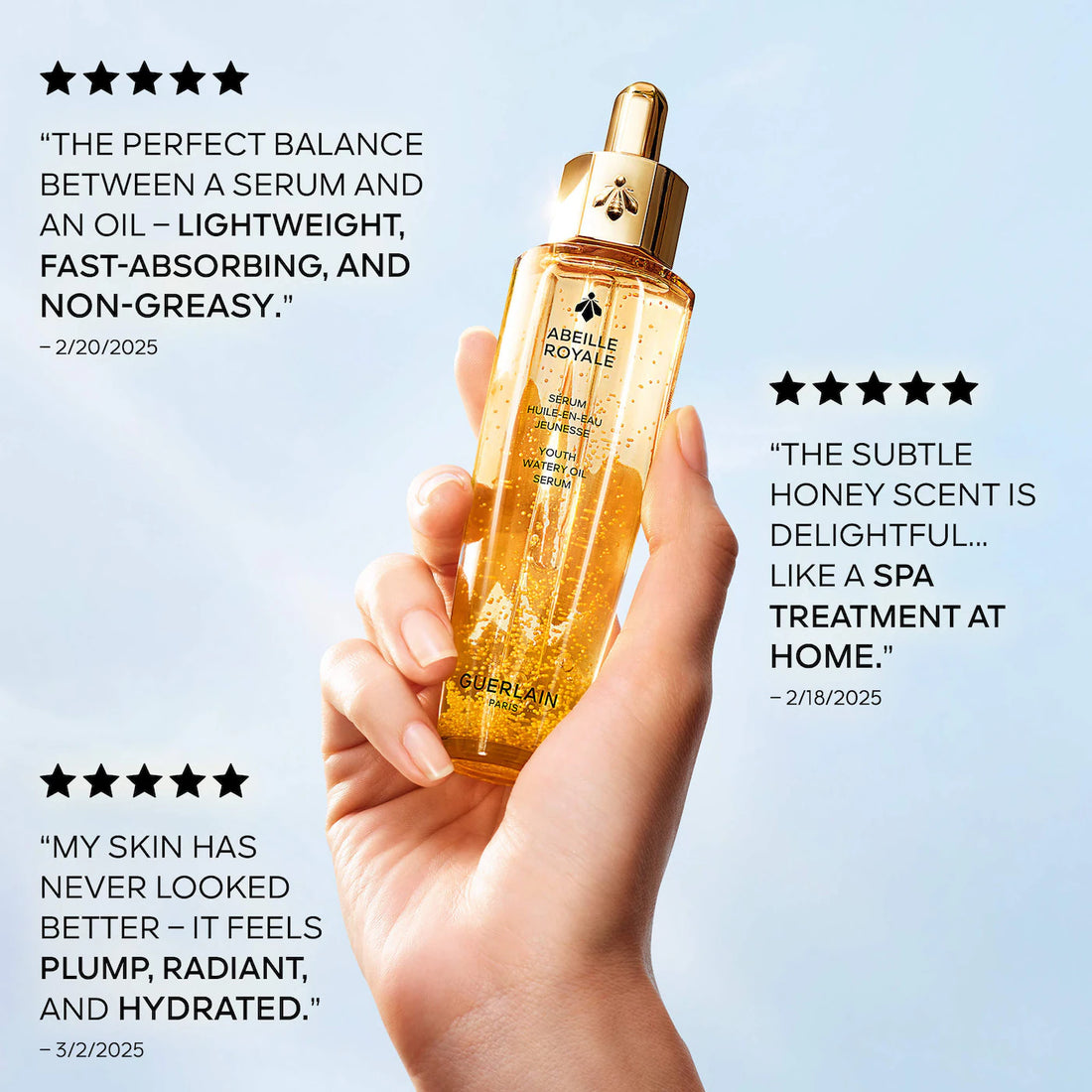 GUERLAIN     
Abeille Royale Youth Watery Oil Serum     
💛💛