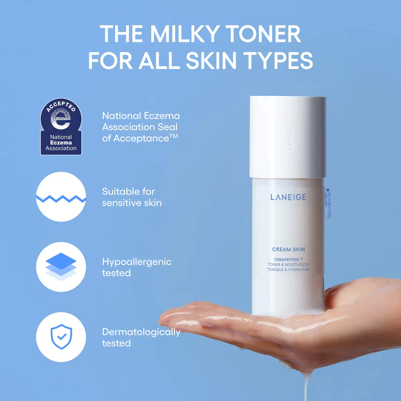 LANEIGE     
Mini Cream Skin Milky Toner Mist with Ceramides & Peptides for Nourishing Hydration 🤍