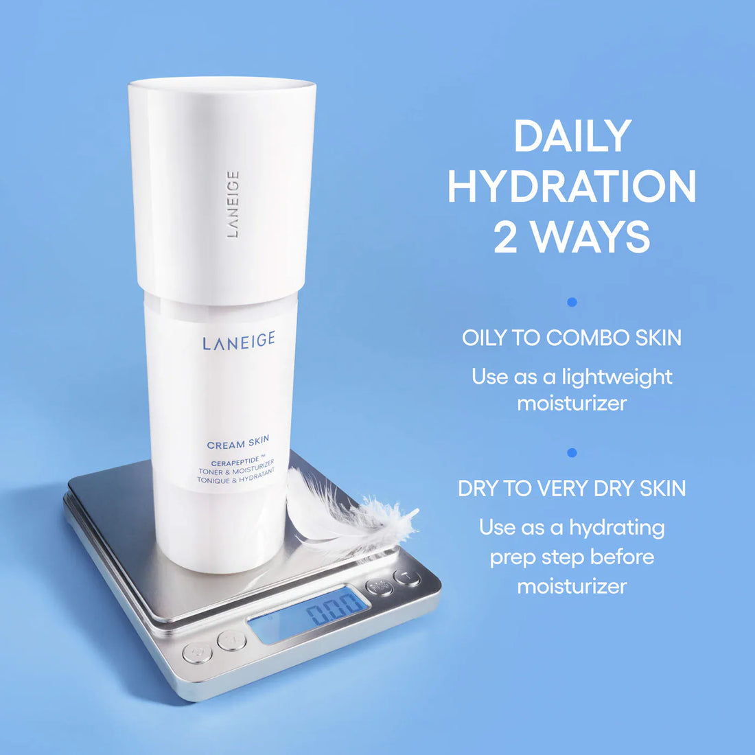 LANEIGE     
Mini Cream Skin Milky Toner Mist with Ceramides & Peptides for Nourishing Hydration 🤍