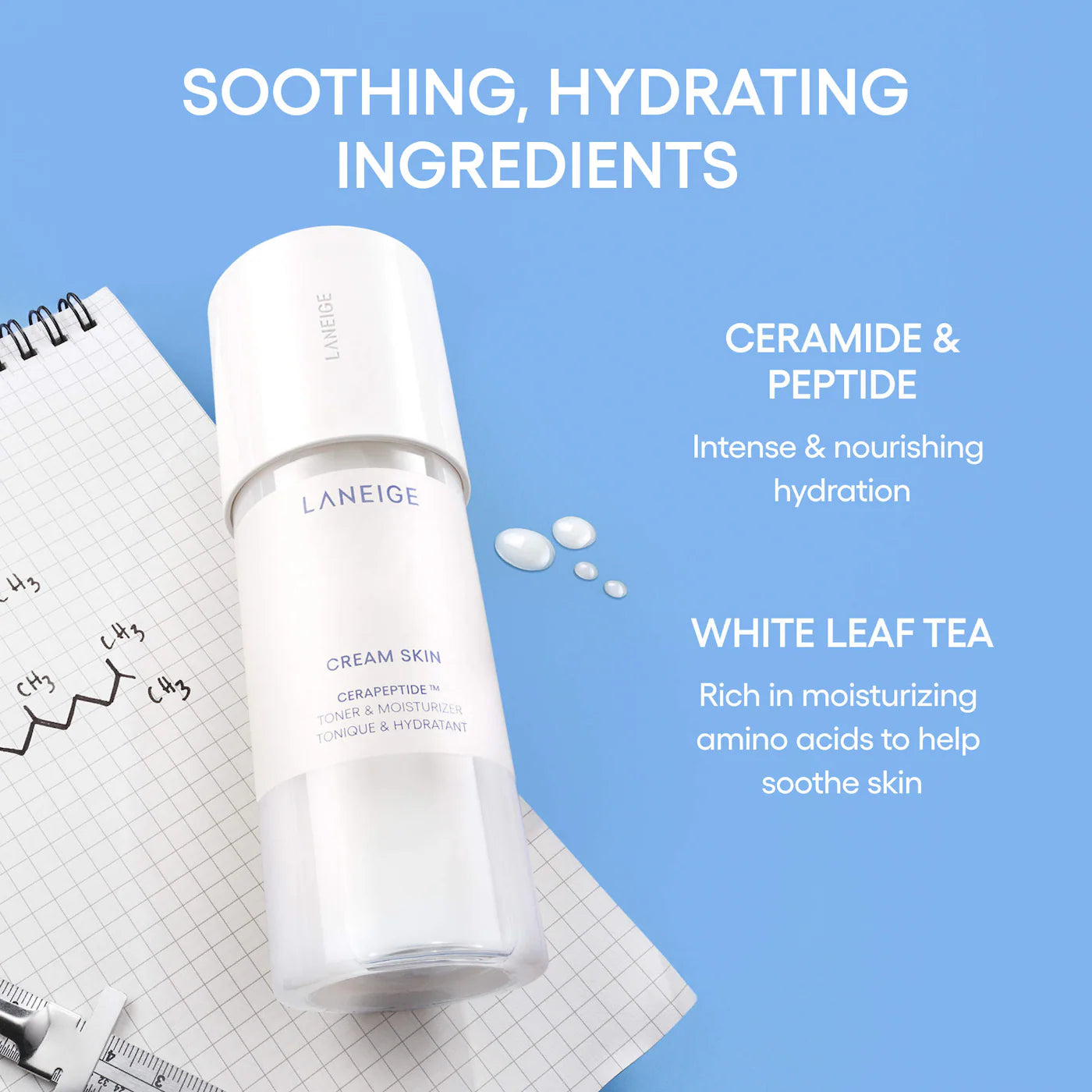 LANEIGE     
Mini Cream Skin Milky Toner Mist with Ceramides & Peptides for Nourishing Hydration 🤍