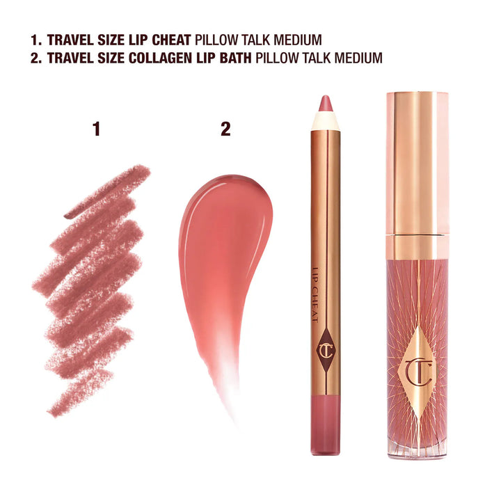 Charlotte Tilbury     
Mini Pillow Talk Glossy Lip Duos - Pillow Talk Medium 🤎