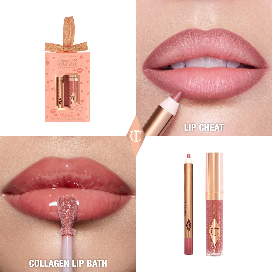 Charlotte Tilbury     
Mini Pillow Talk Glossy Lip Duos - Pillow Talk Medium 🤎