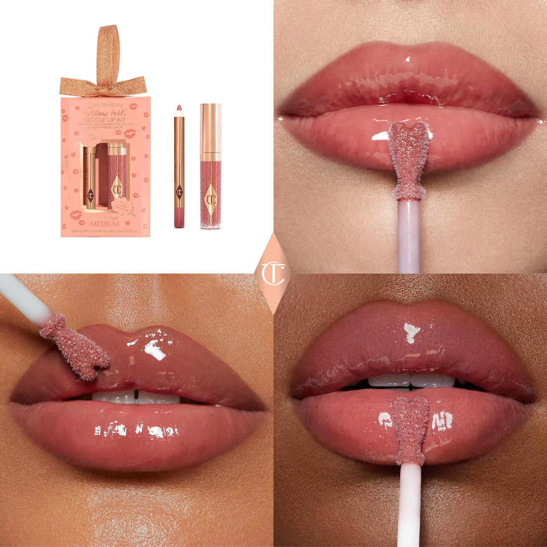 Charlotte Tilbury     
Mini Pillow Talk Glossy Lip Duos - Pillow Talk Medium 🤎